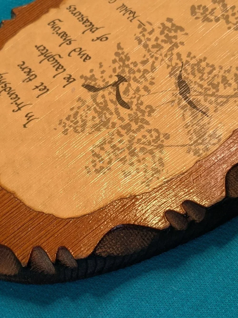 Rustic Wooden Wall Plaque Friendship by Kahlil Gibran